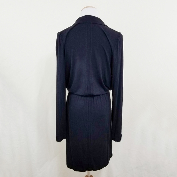 White + Warren black button up dress long sleeve medium - Picture 2 of 4